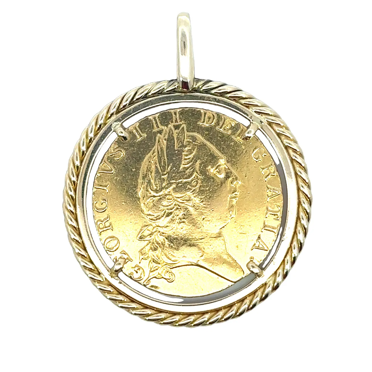 1790 "Spade Guinea" set in 22ct Yellow Gold Coin Holder Pendant