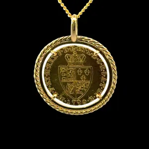 1790 "Spade Guinea" set in 22ct Yellow Gold Coin Holder Pendant