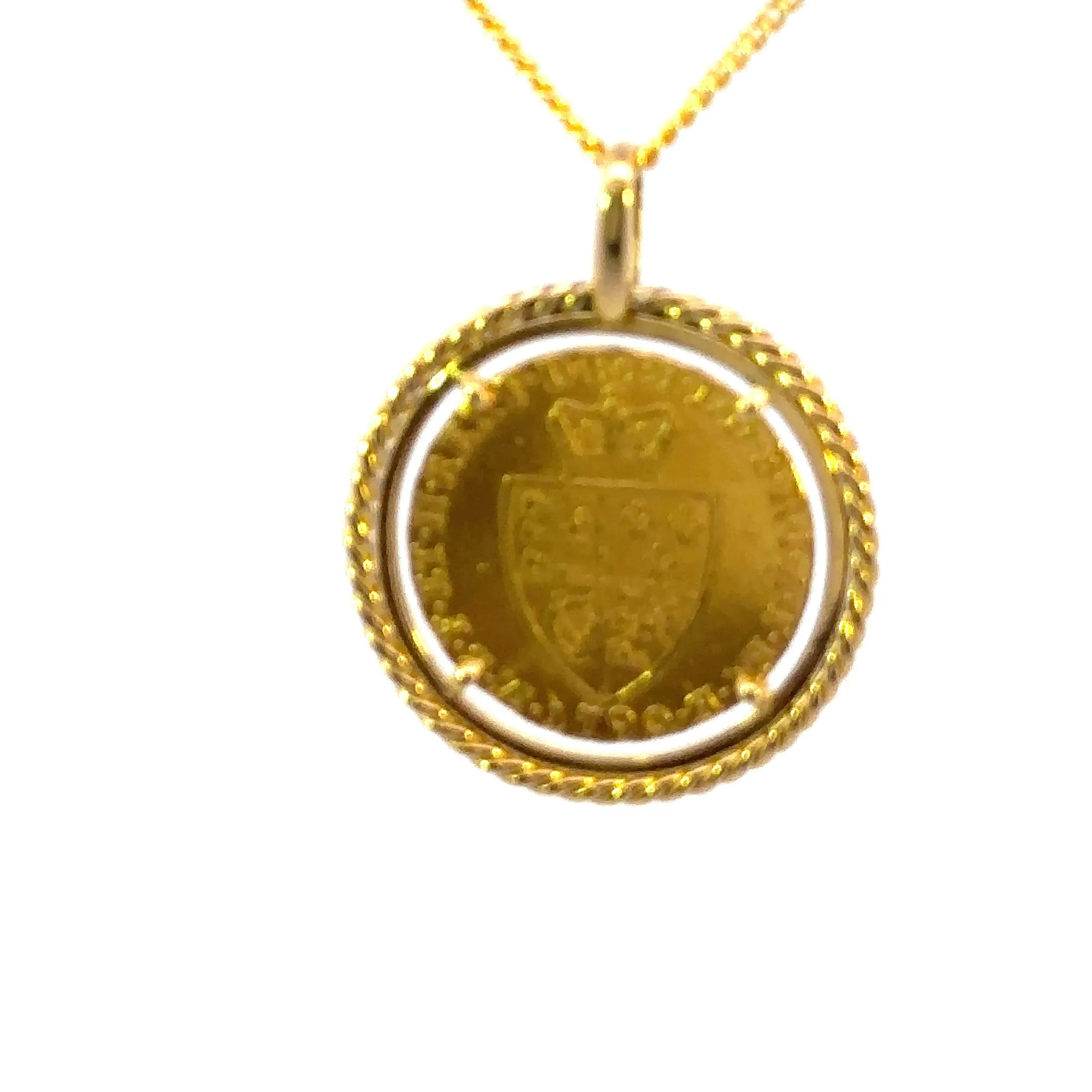 1790 "Spade Guinea" set in 22ct Yellow Gold Coin Holder Pendant