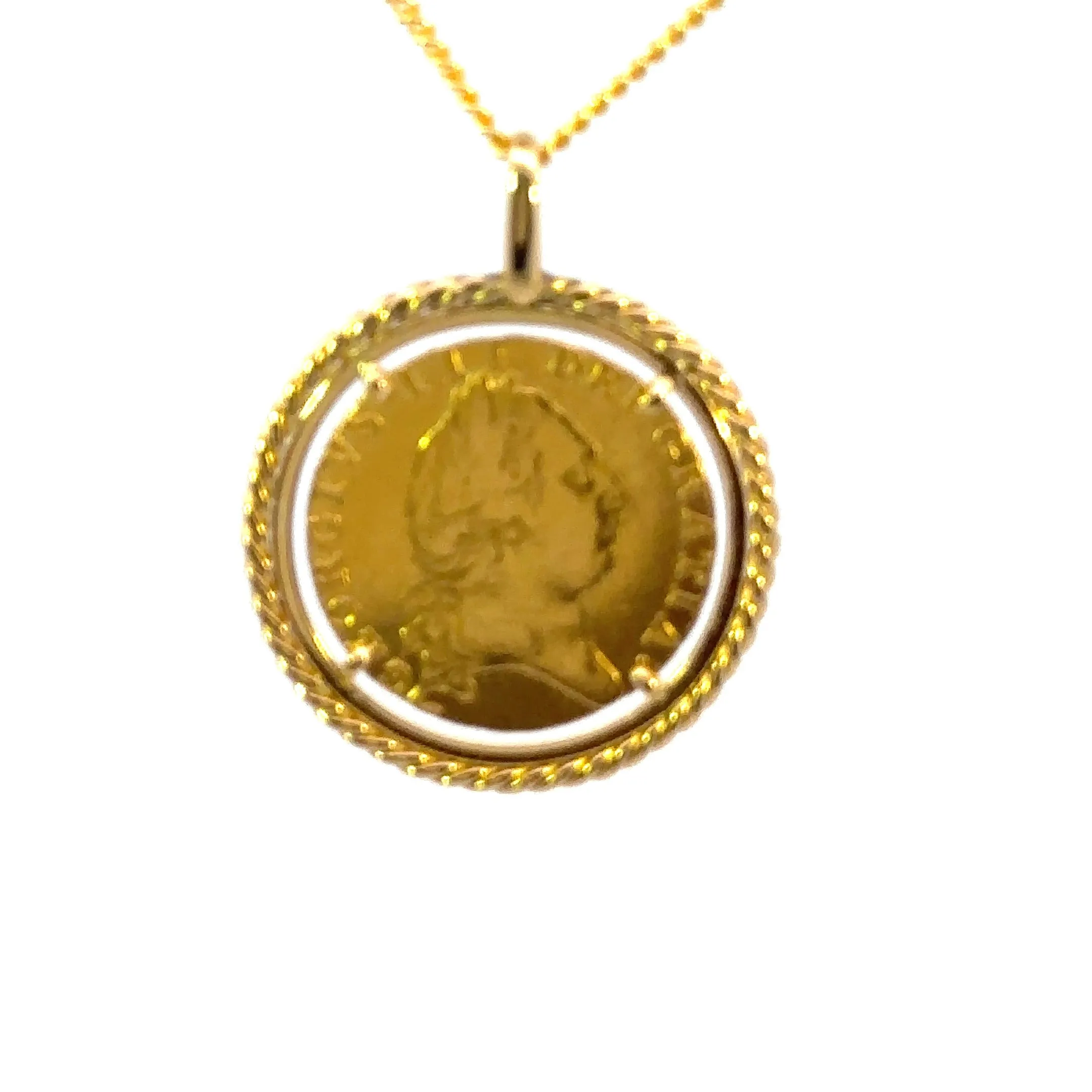 1790 "Spade Guinea" set in 22ct Yellow Gold Coin Holder Pendant