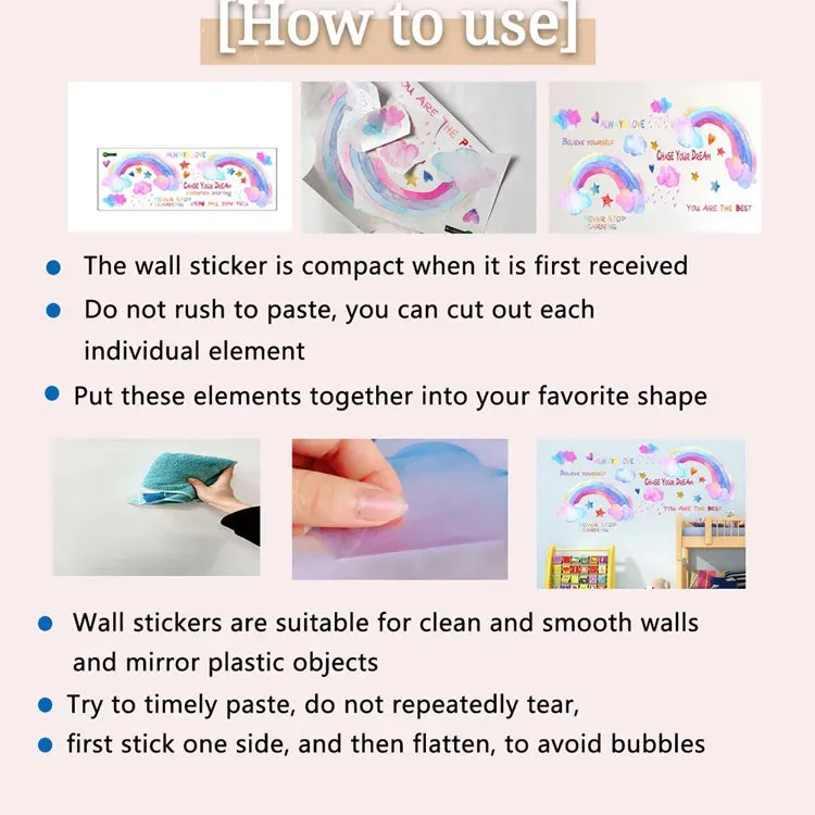 2PC Cartoon Animal Height Ruler Wall Stickers for Child Waterproof  PVC Kids Room Kindergarten Home Decor Baby Room Wallpaper