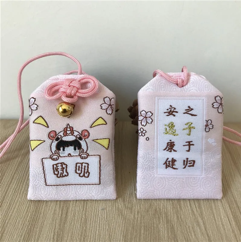 39Style New Omamori Pray Fortune Beauty Health Safe Transparent Wealth Bag Guard Talisman Pendant Keychain Couple Gift