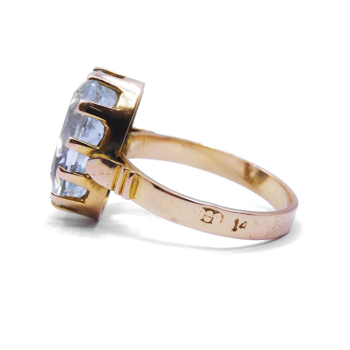 4.18ct Oval Aquamarine Ring | Pre-Loved | Yellow Gold