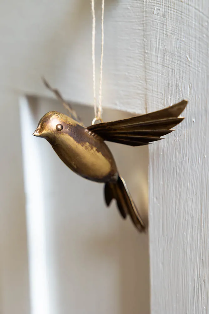 Antique Gold Bird Hanging Ornament