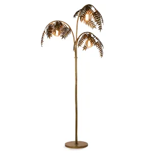 Antique Gold Palm Leaf Floor Lamp