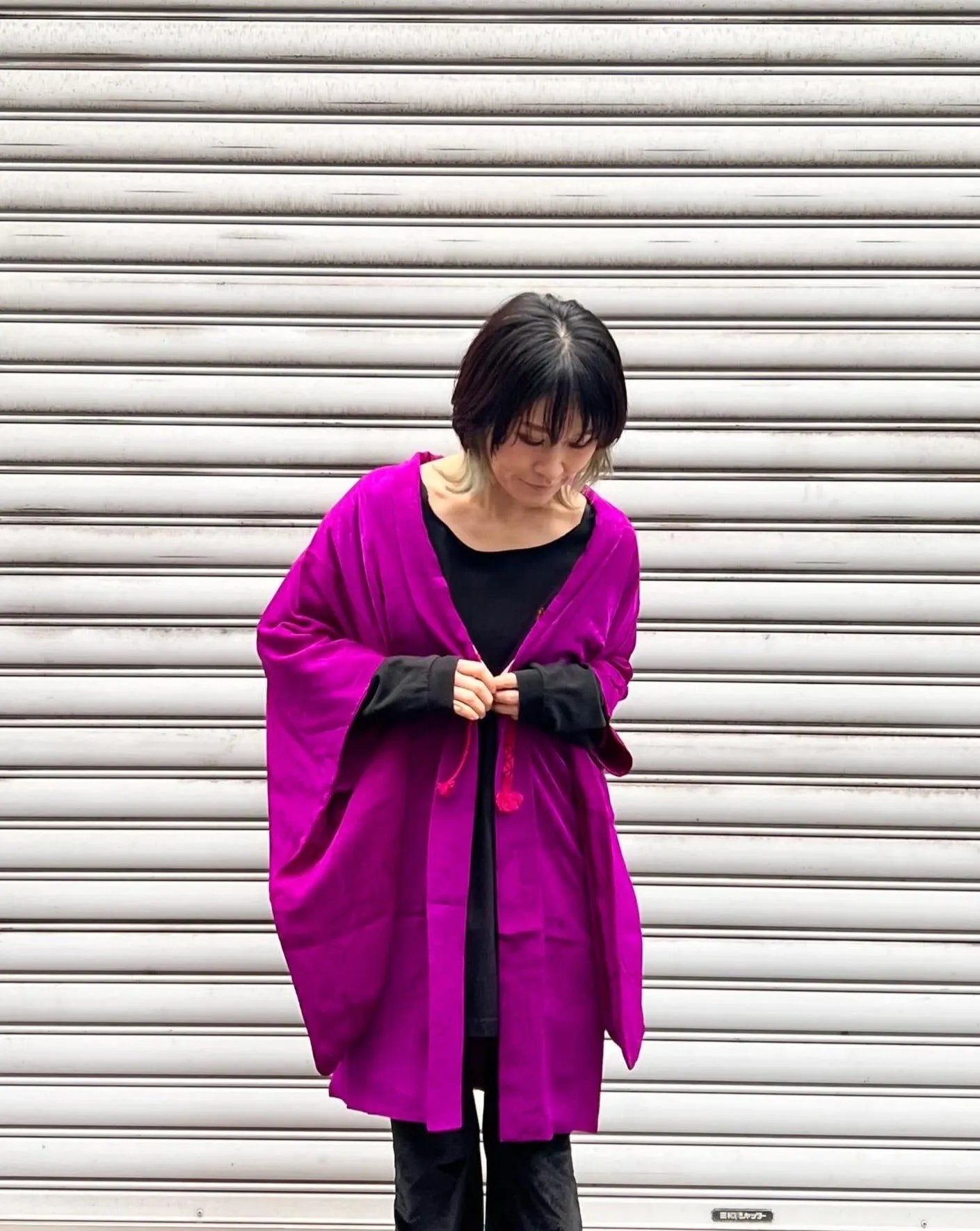 ANTIQUE SILK JACQUARD HAORI・AKAMURASAKI 赤紫