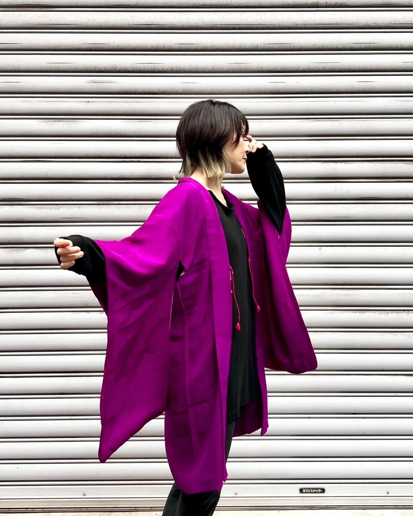 ANTIQUE SILK JACQUARD HAORI・AKAMURASAKI 赤紫