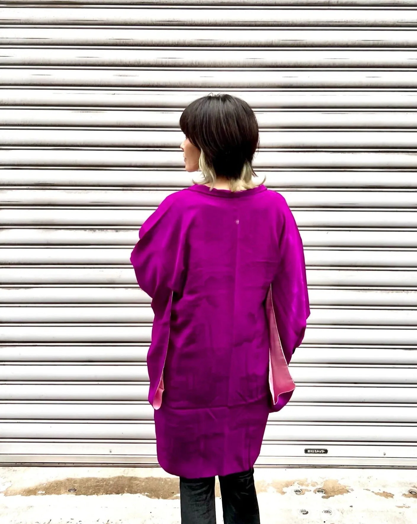 ANTIQUE SILK JACQUARD HAORI・AKAMURASAKI 赤紫