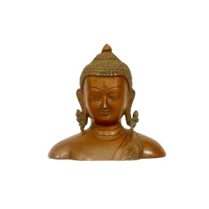 Antique Solid Metal Buddha Bust/Head Statue