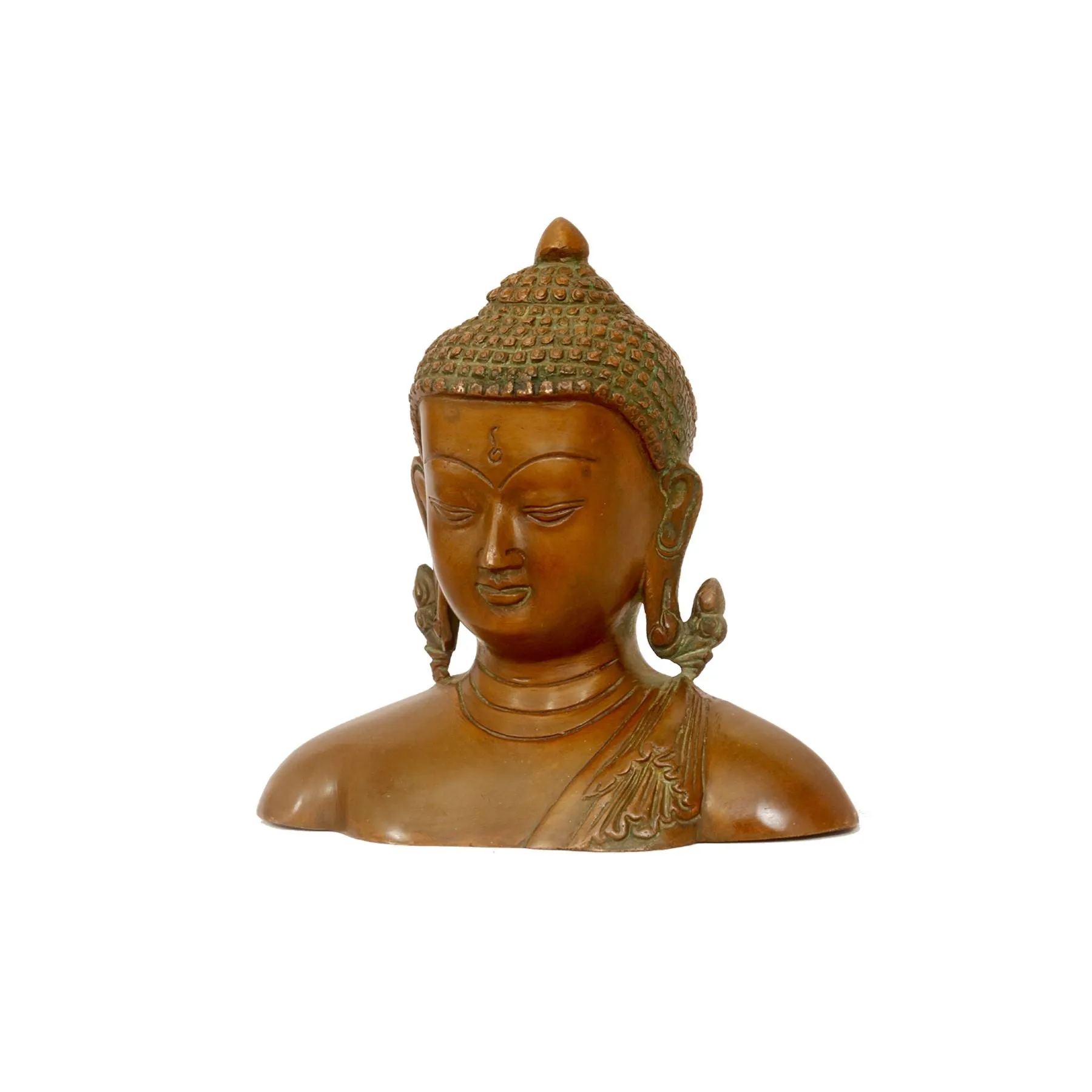 Antique Solid Metal Buddha Bust/Head Statue