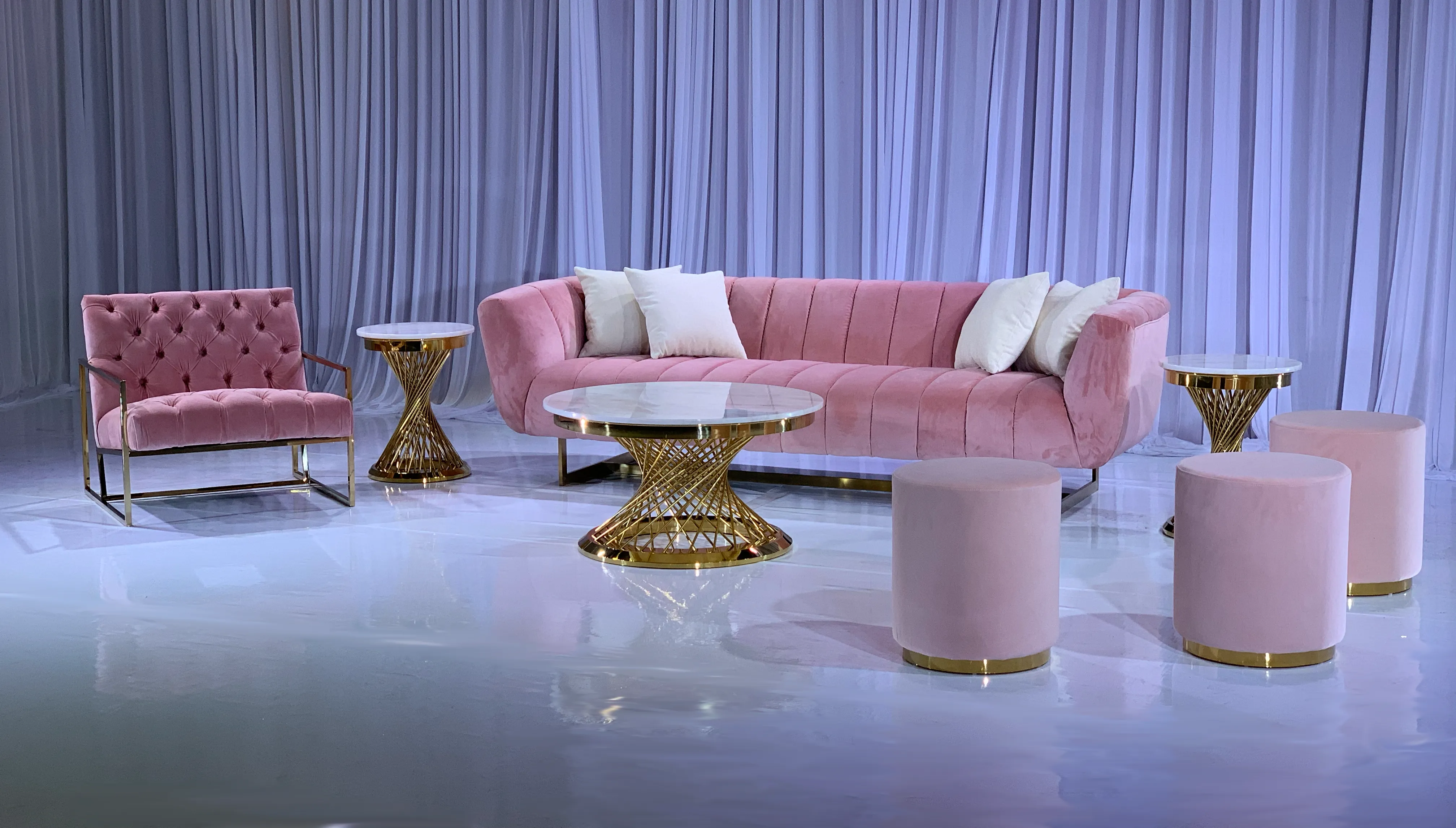AVENUE SOFA GROUPING 2 - BLUSH