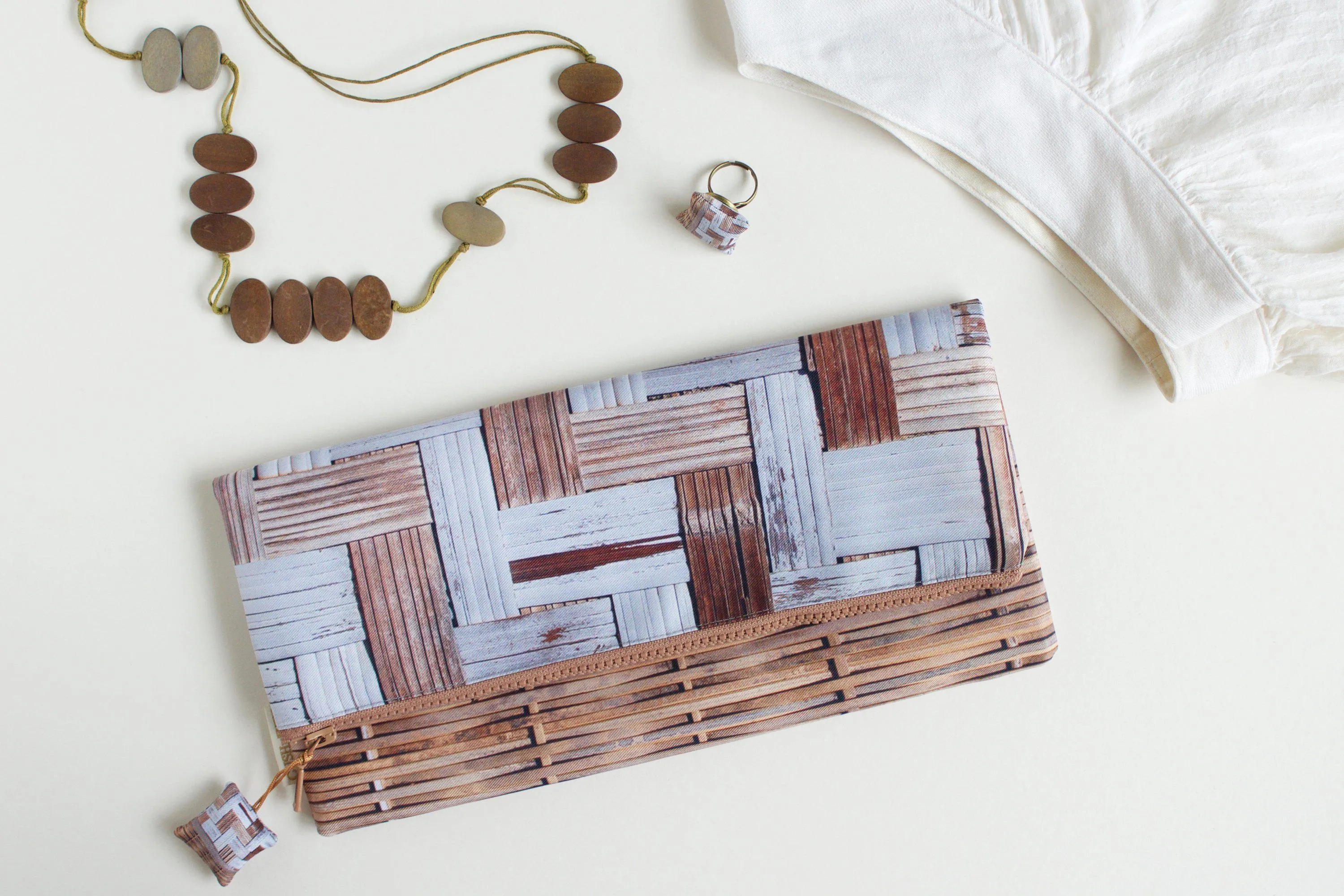 Bamboo Wall Evening Clutch Bag