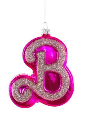 BARBIE "B" GLASS ORNAMENT BY CODY FOSTER