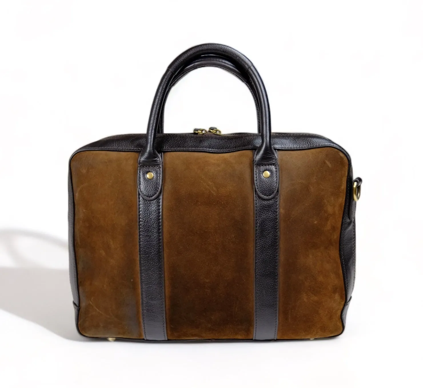 Baron - Dark Brown Waxed Suede Laptop Case