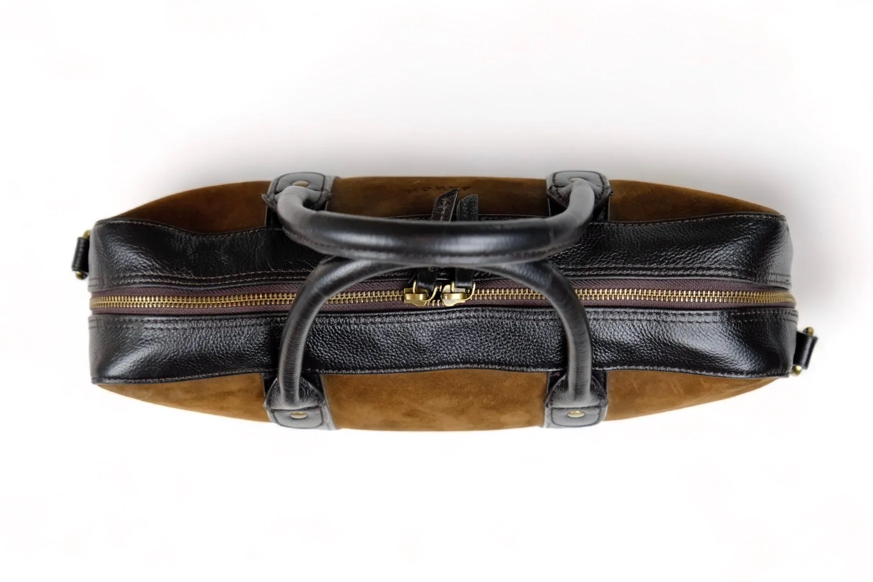 Baron - Dark Brown Waxed Suede Laptop Case