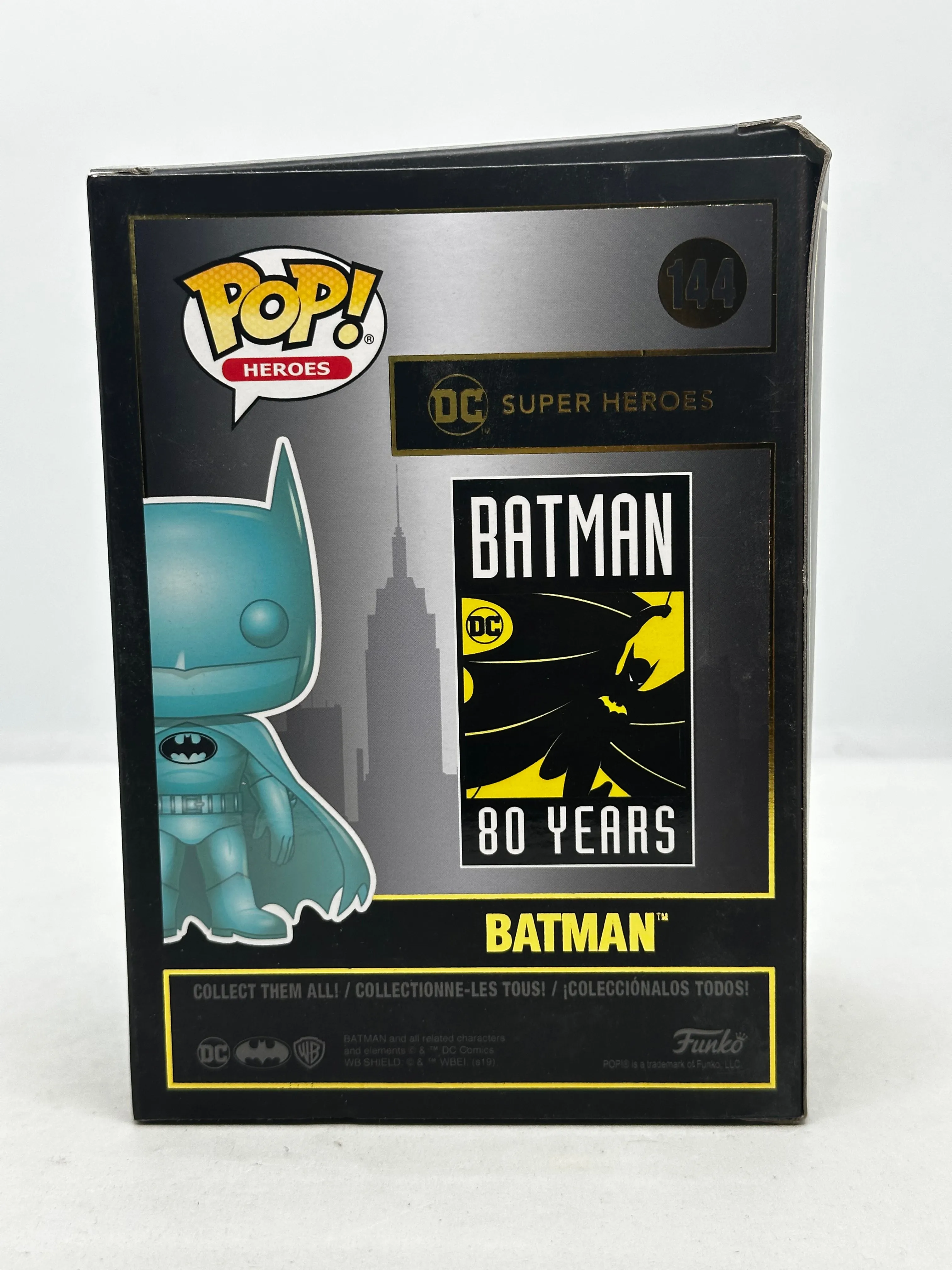 Batman 80th Anniversary - Batman Teal Chrome SDCC 2019 Exclusive #144 Pop! Vinyl