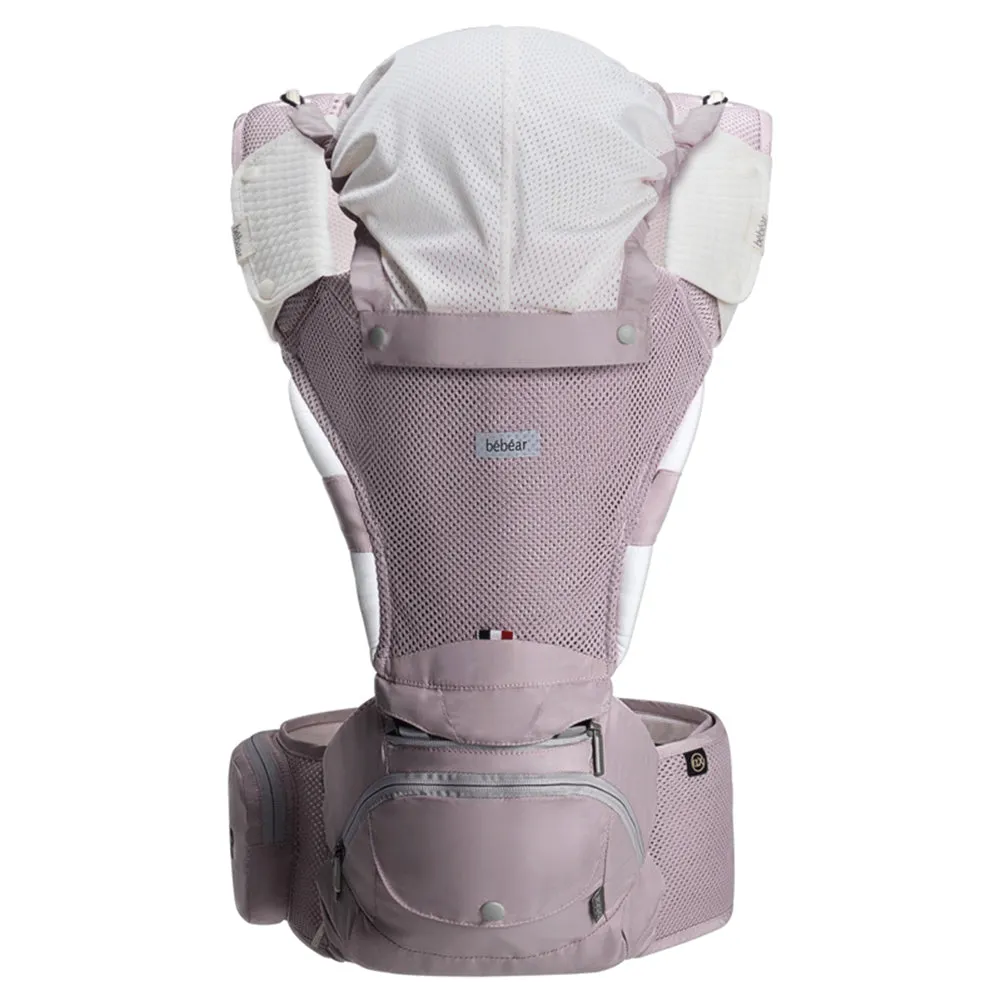 Bebamour Baby Carrier Summer Mesh Baby Carrier Hipseat 6 in 1 Baby Sling Foldable Large Storage