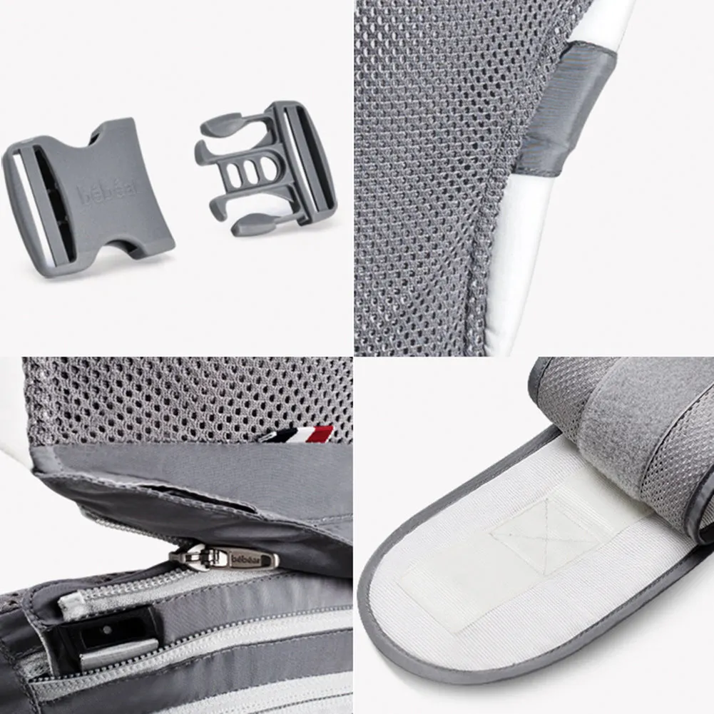 Bebamour Baby Carrier Summer Mesh Baby Carrier Hipseat 6 in 1 Baby Sling Foldable Large Storage