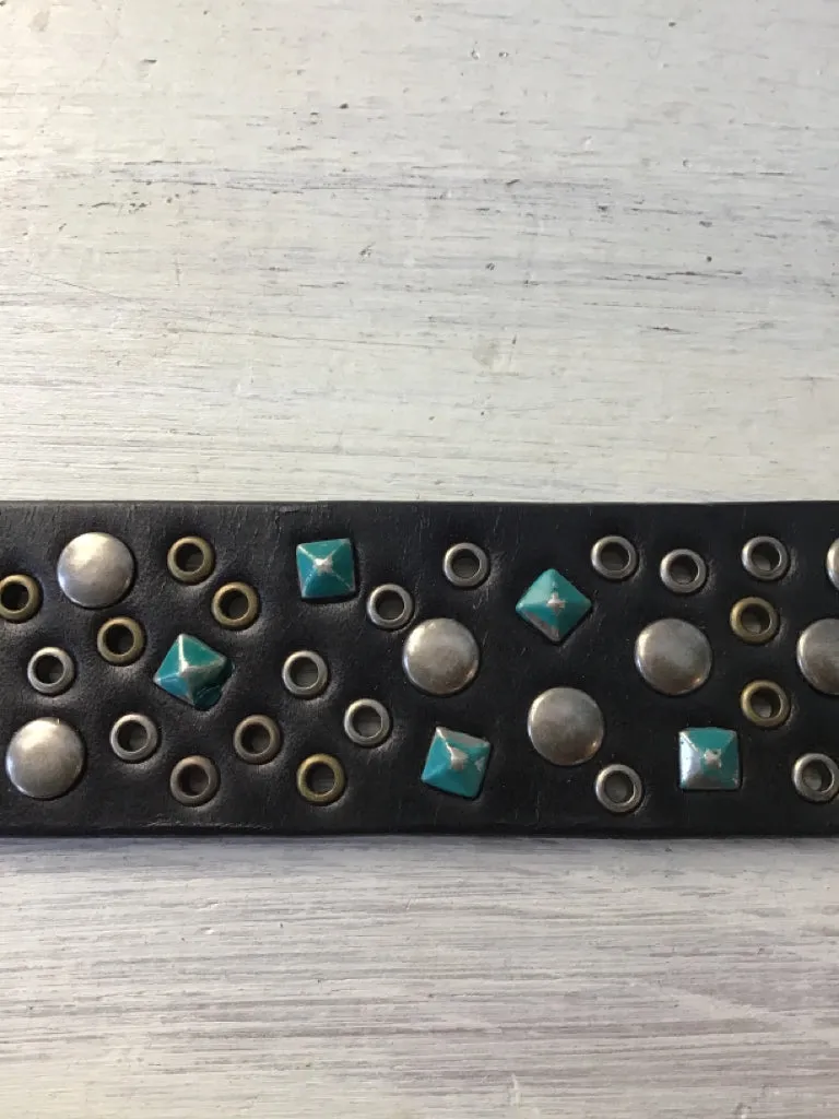 Bed Stu Black Studded Tammin Belt - S to XL