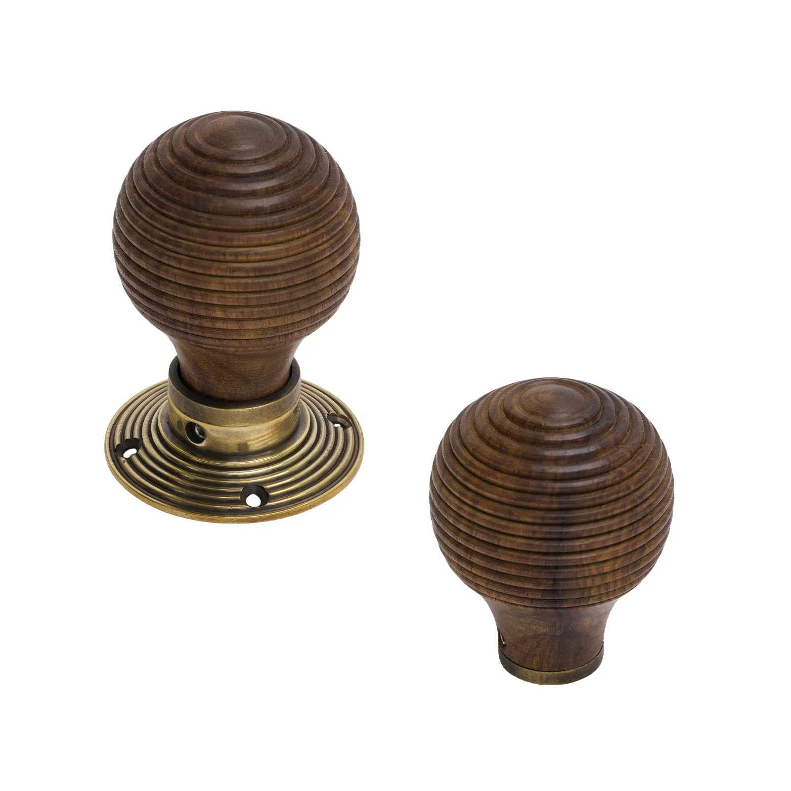 Beehive Rim Door Knobs Rosewood & Ebonised