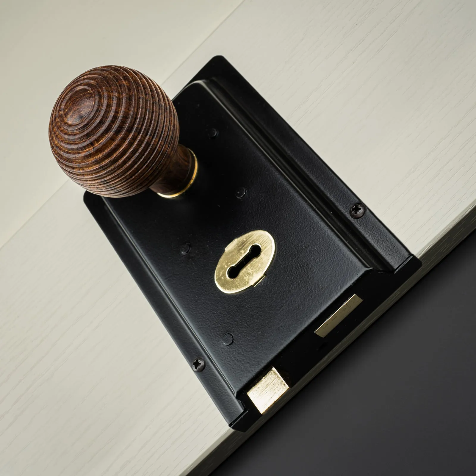 Beehive Rim Door Knobs Rosewood & Ebonised