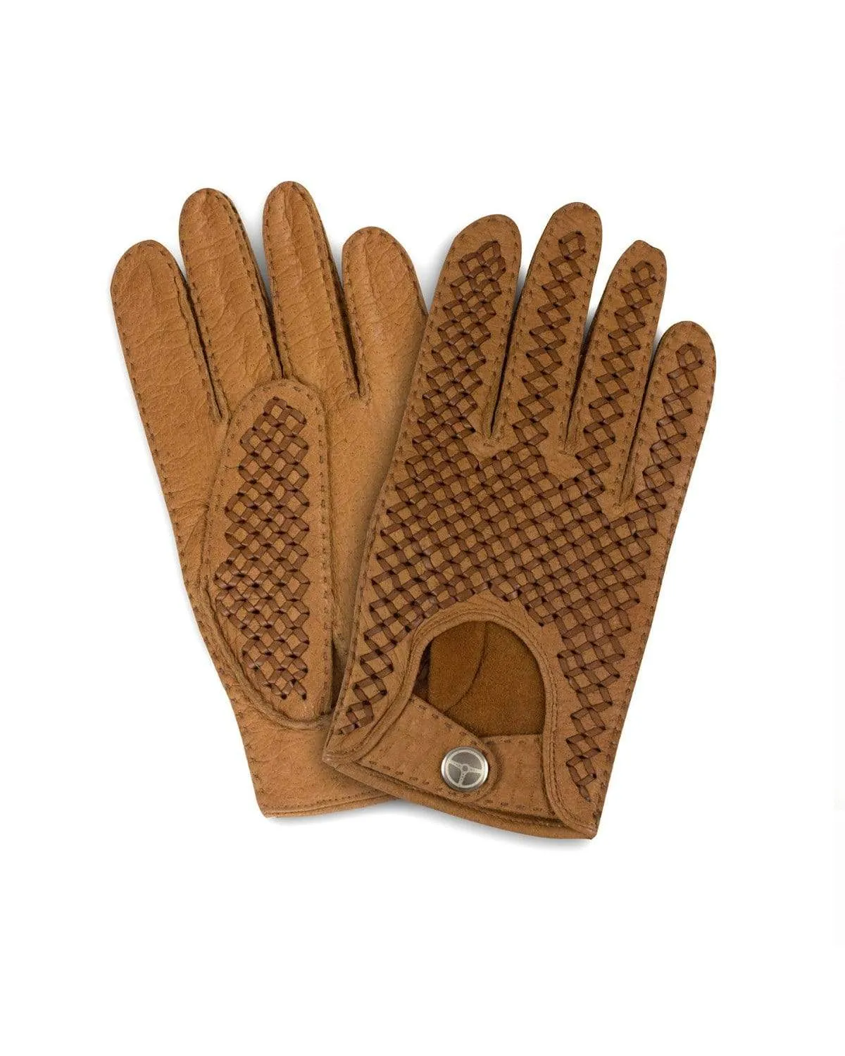 BESPOKE - Peccary Leather Driving Gloves - Cork/Tan