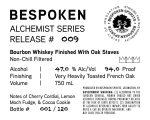 Bespoken Alchemist Series Release #009 Bourbon Whiskey