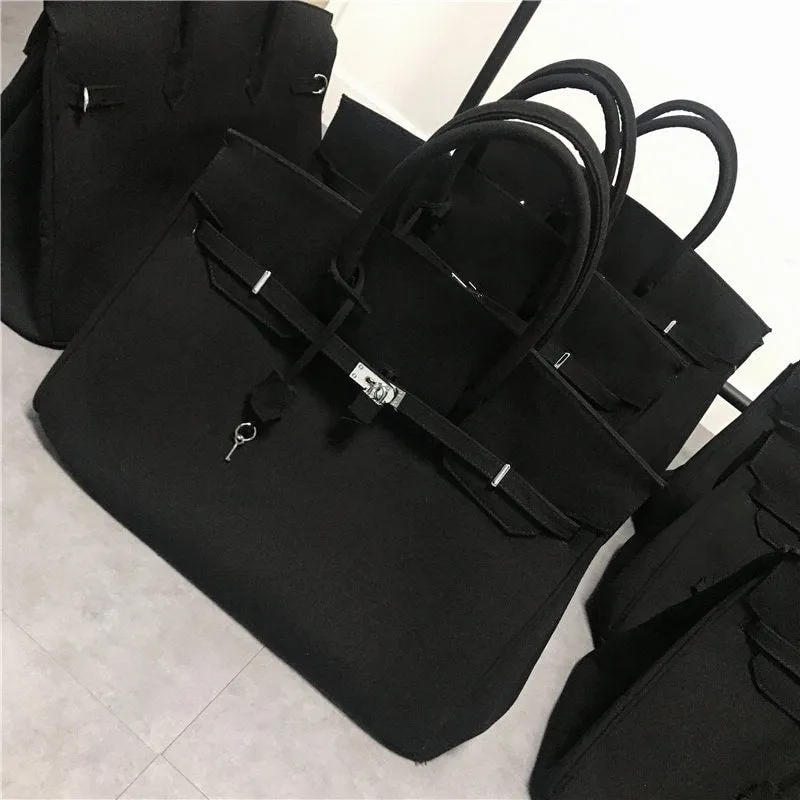 Birkin inspired canvas weekender overnight weekend travel bag fashion high street travel handbag
