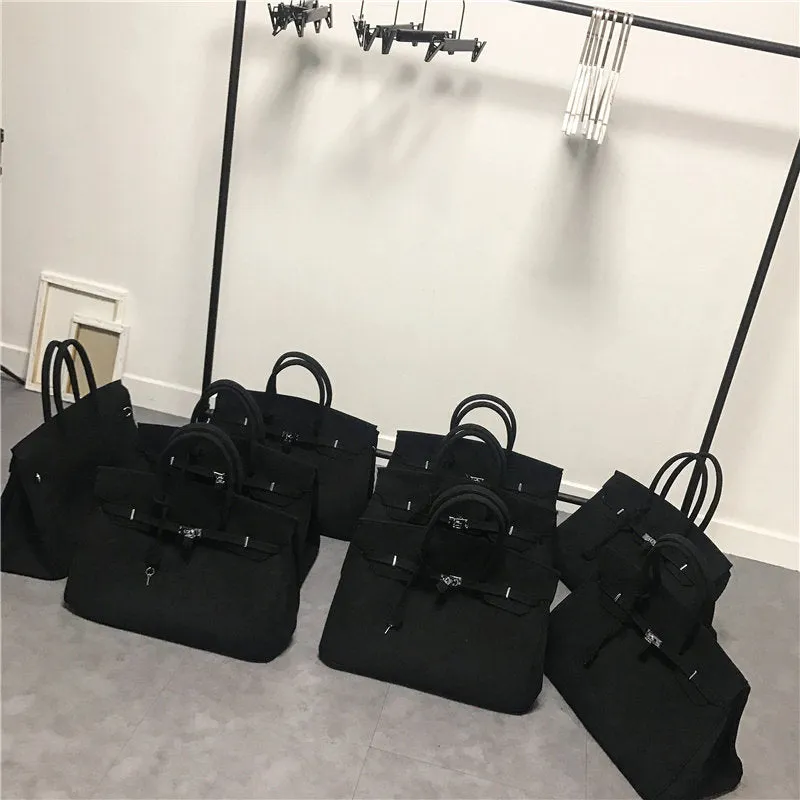 Birkin inspired canvas weekender overnight weekend travel bag fashion high street travel handbag
