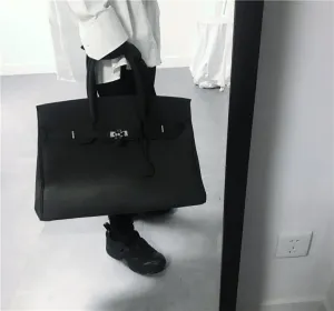 Birkin inspired canvas weekender overnight weekend travel bag fashion high street travel handbag