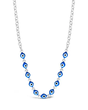 Blue Enamel Evil Eye Glasses Chain