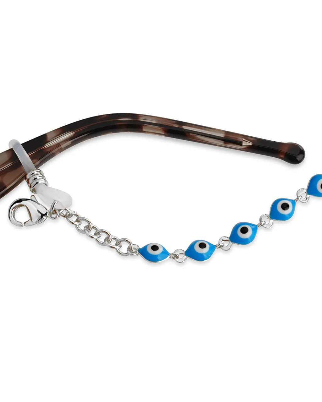 Blue Enamel Evil Eye Glasses Chain