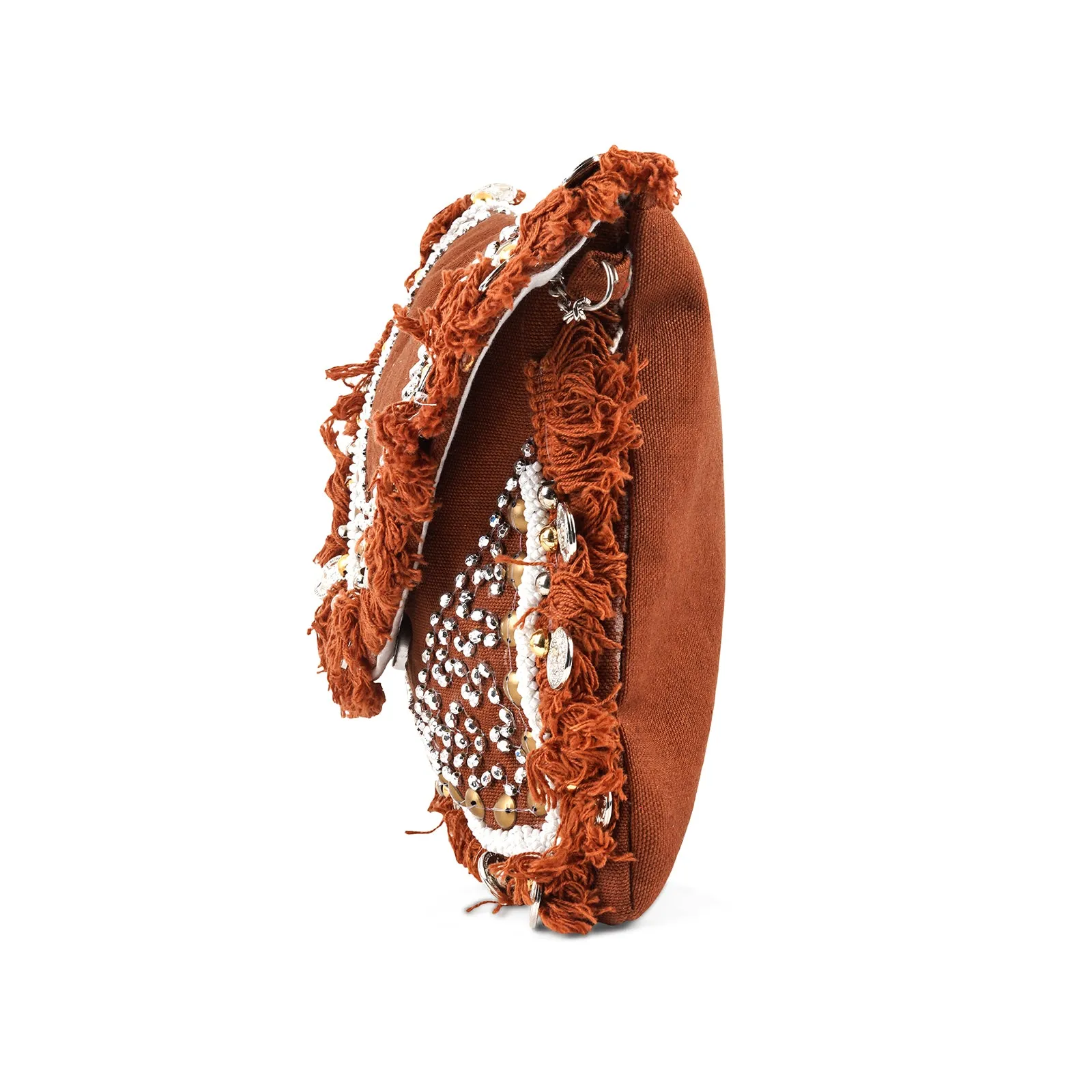 Boho Beat Coin and Tassel Drop Brown Banjara Bag