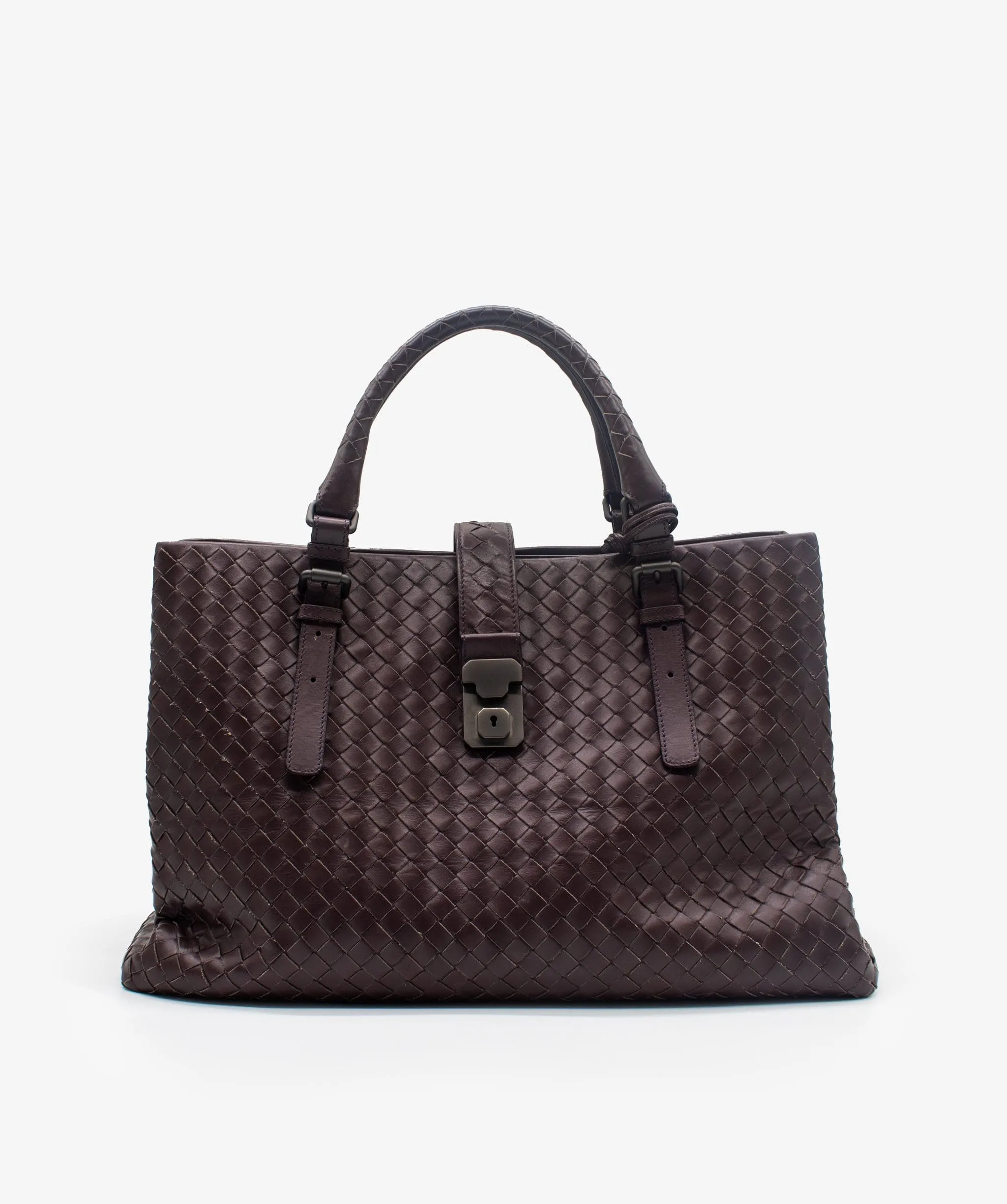 Bottega Veneta Brown Intrecciato Rome Tote – OL2016