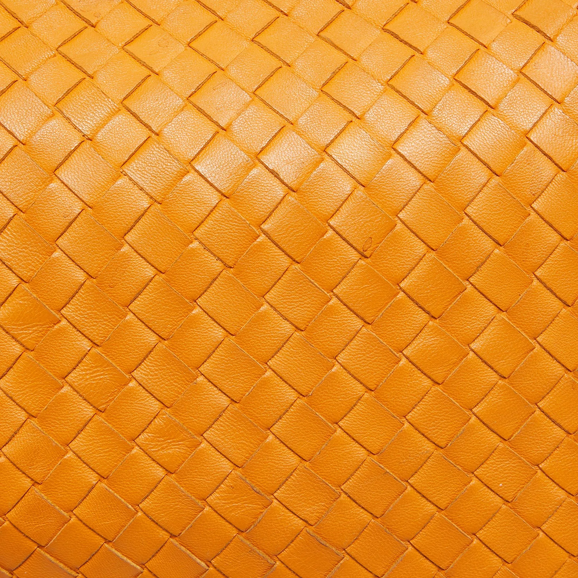 Bottega Veneta Orange Intrecciato Leather Full Flap Crossbody Bag