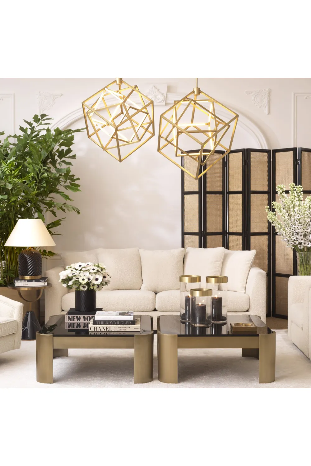 Brass Clear Glass Hurricane | Eichholtz Vertex S