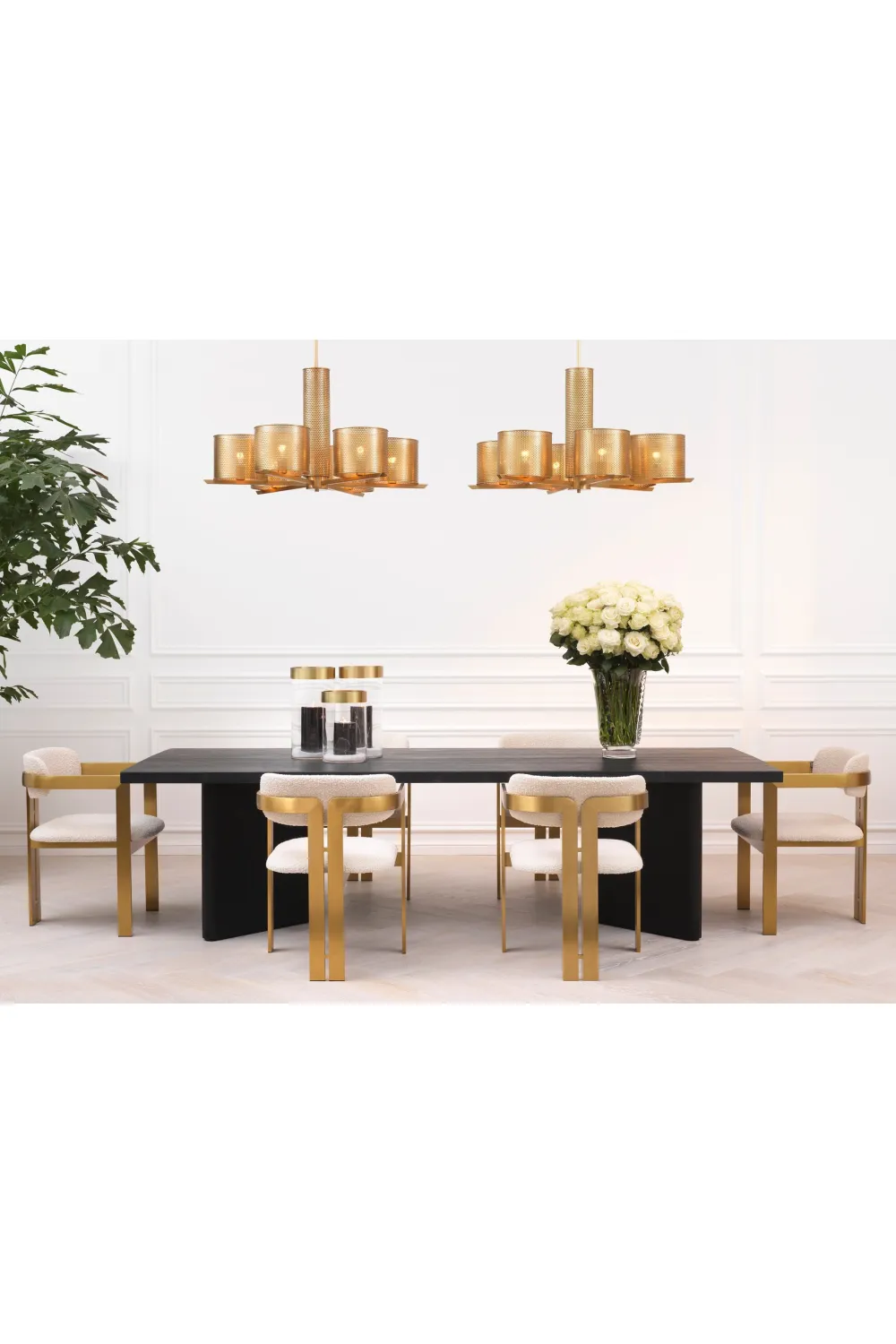 Brass Clear Glass Hurricane | Eichholtz Vertex S