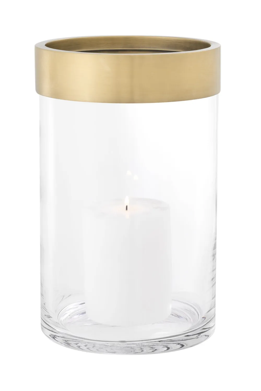 Brass Clear Glass Hurricane | Eichholtz Vertex S