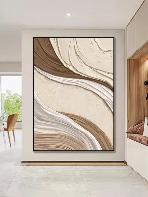 Brown and Cream Textured Wall Art