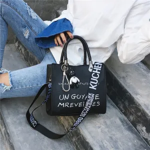Bucket Shape Letter Printed Bag