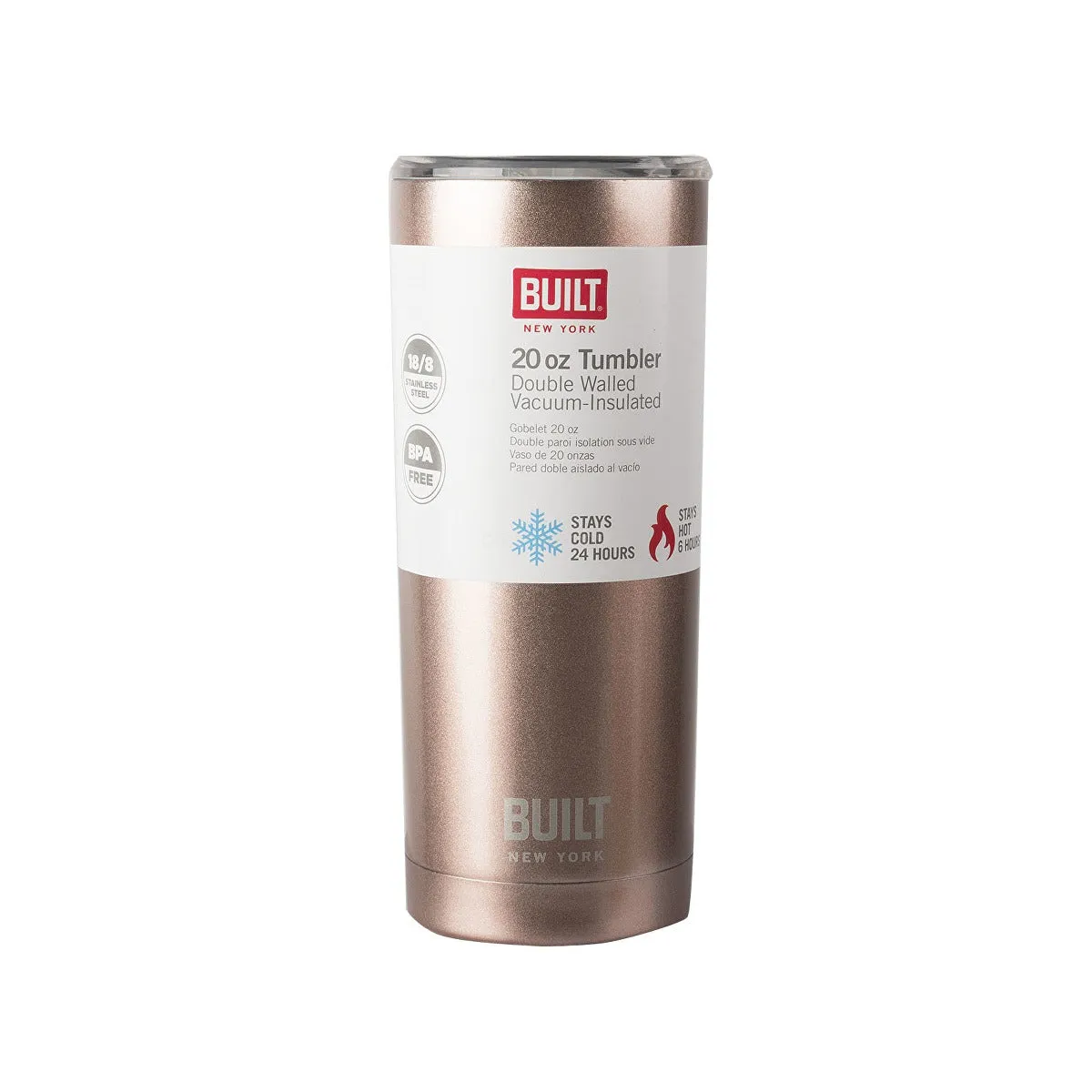 Built Double Wall Insulated Water Tumbler Metallic 590ml