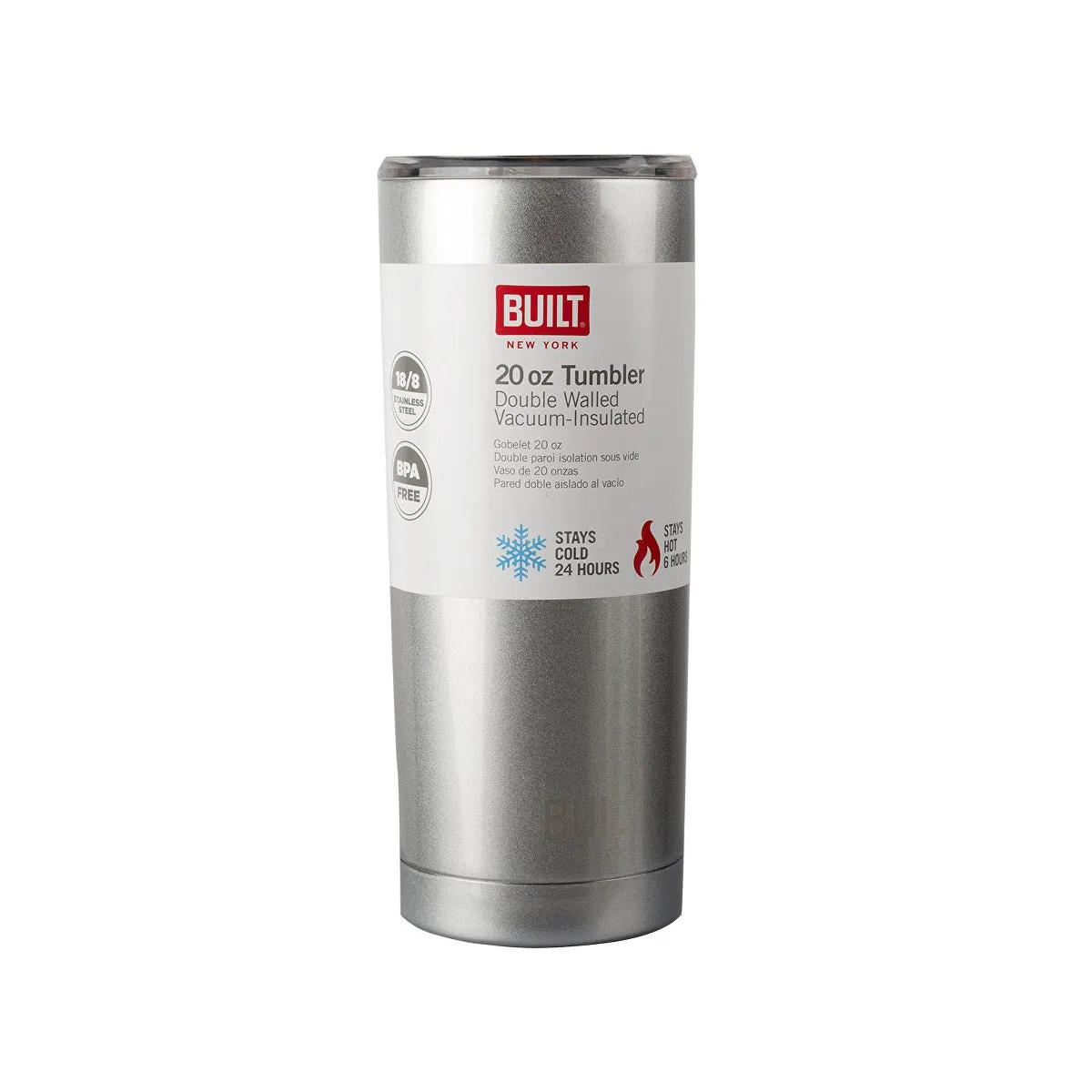 Built Double Wall Insulated Water Tumbler Metallic 590ml
