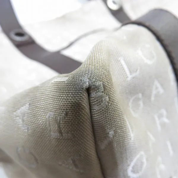 Bvlgari Logo Mania Canvas Leather Tote Bag