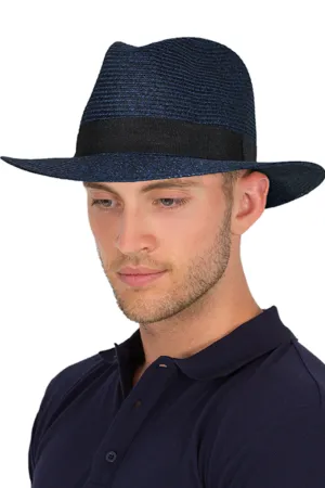 Cancer Council Cafe Flexibraid Fedora Unisex - Navy