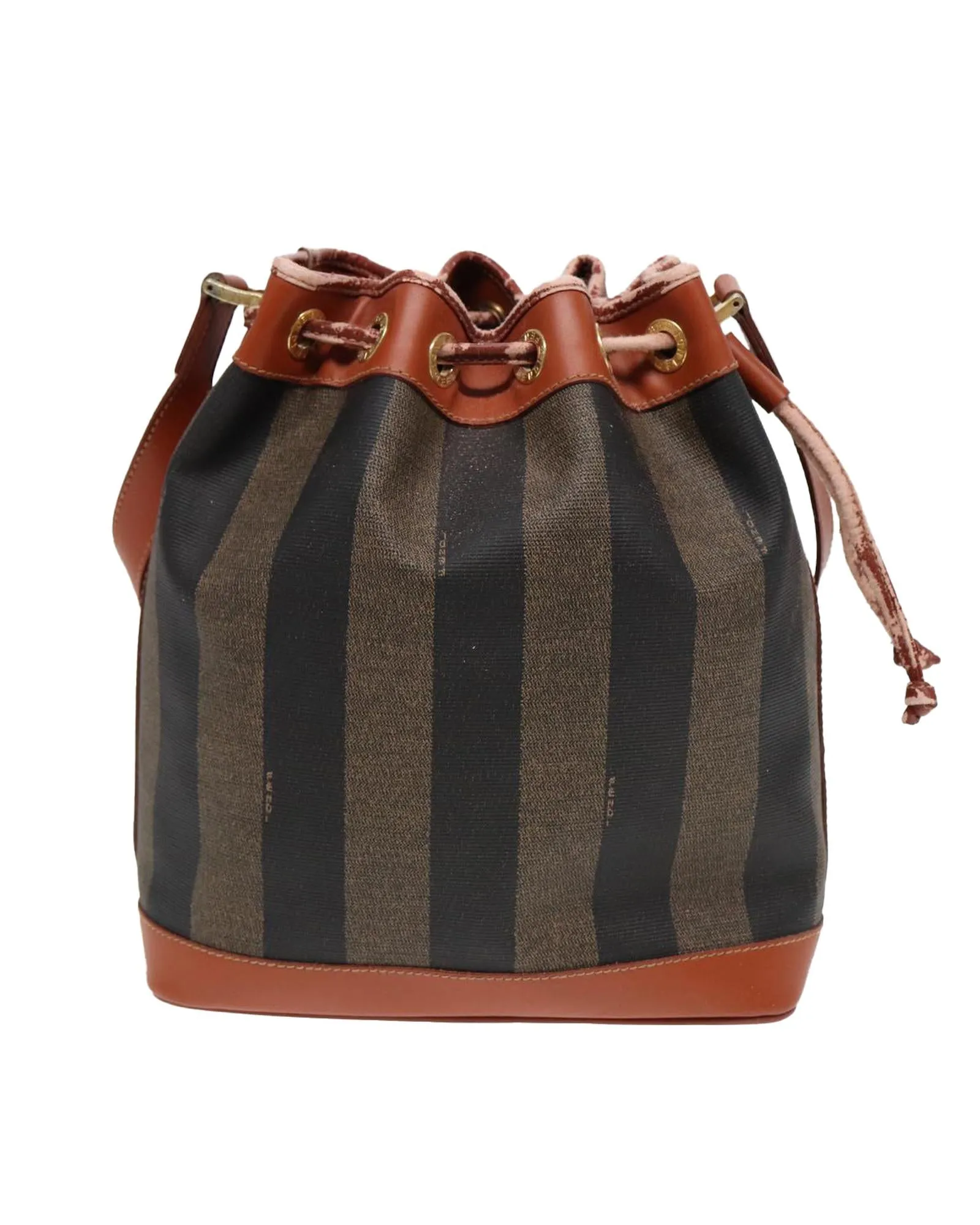 Canvas Shoulder Bag with PVC Leather Trim