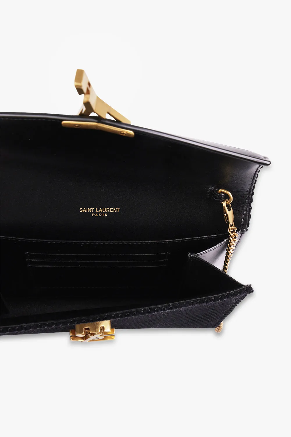 CASSANDRA VELVET WALLET ON CHAIN | BLACK