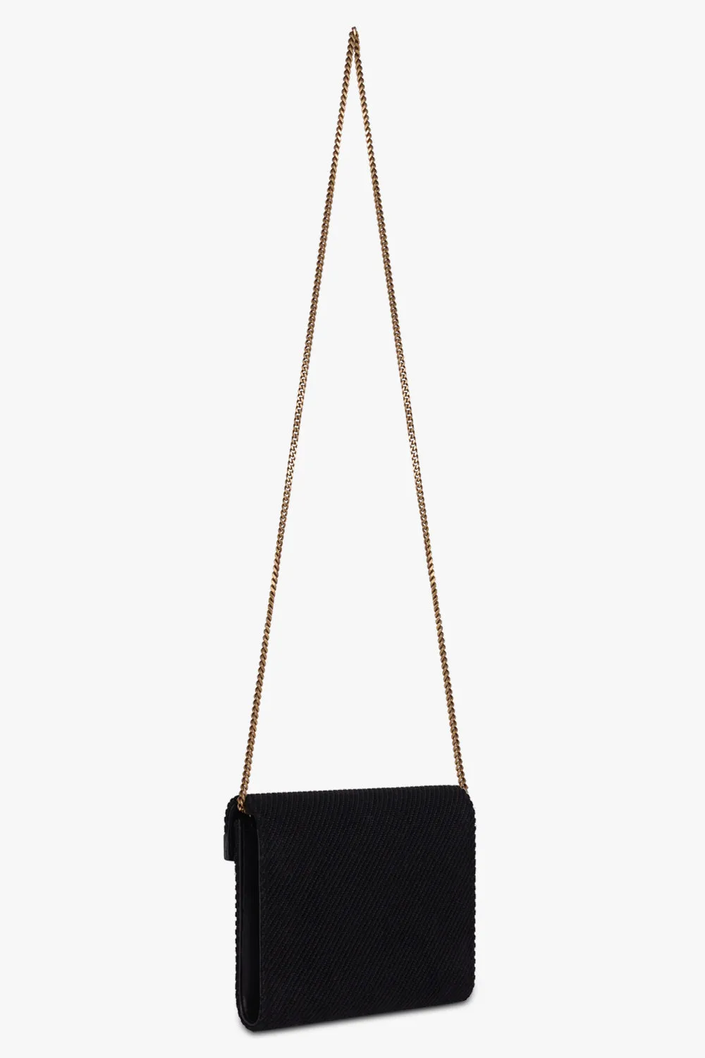 CASSANDRA VELVET WALLET ON CHAIN | BLACK
