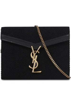 CASSANDRA VELVET WALLET ON CHAIN | BLACK