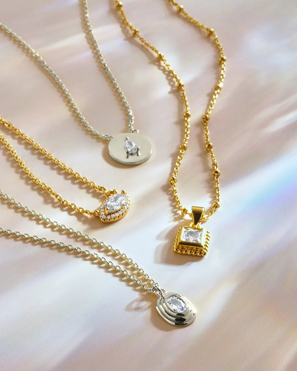 Cassie CZ Circle Pendant Necklace