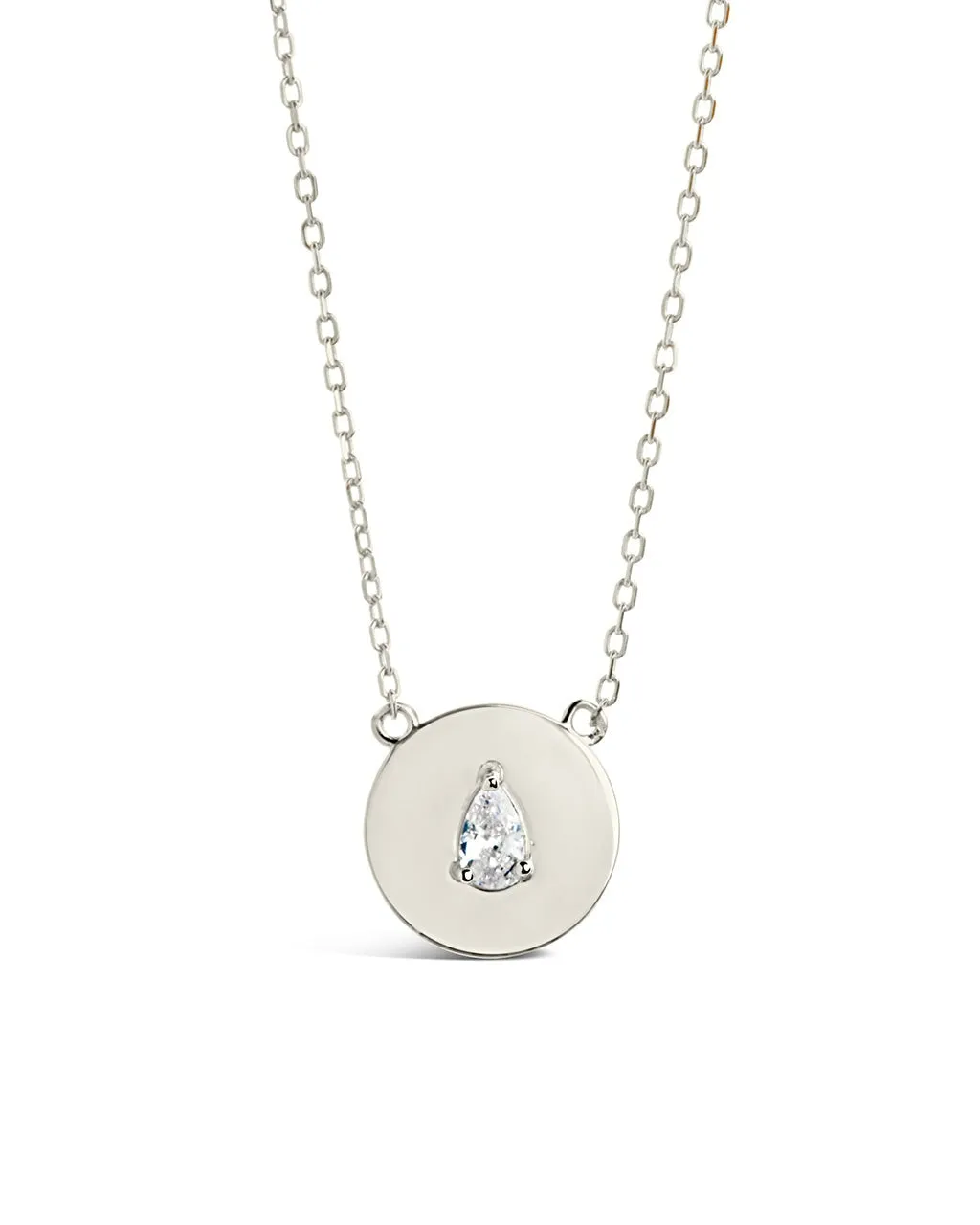 Cassie CZ Circle Pendant Necklace